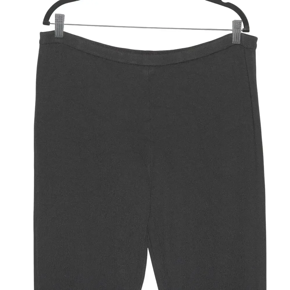 Vintage Escada Black Ribbed Knit Pants w/ Lacing Detail Size 46 XL